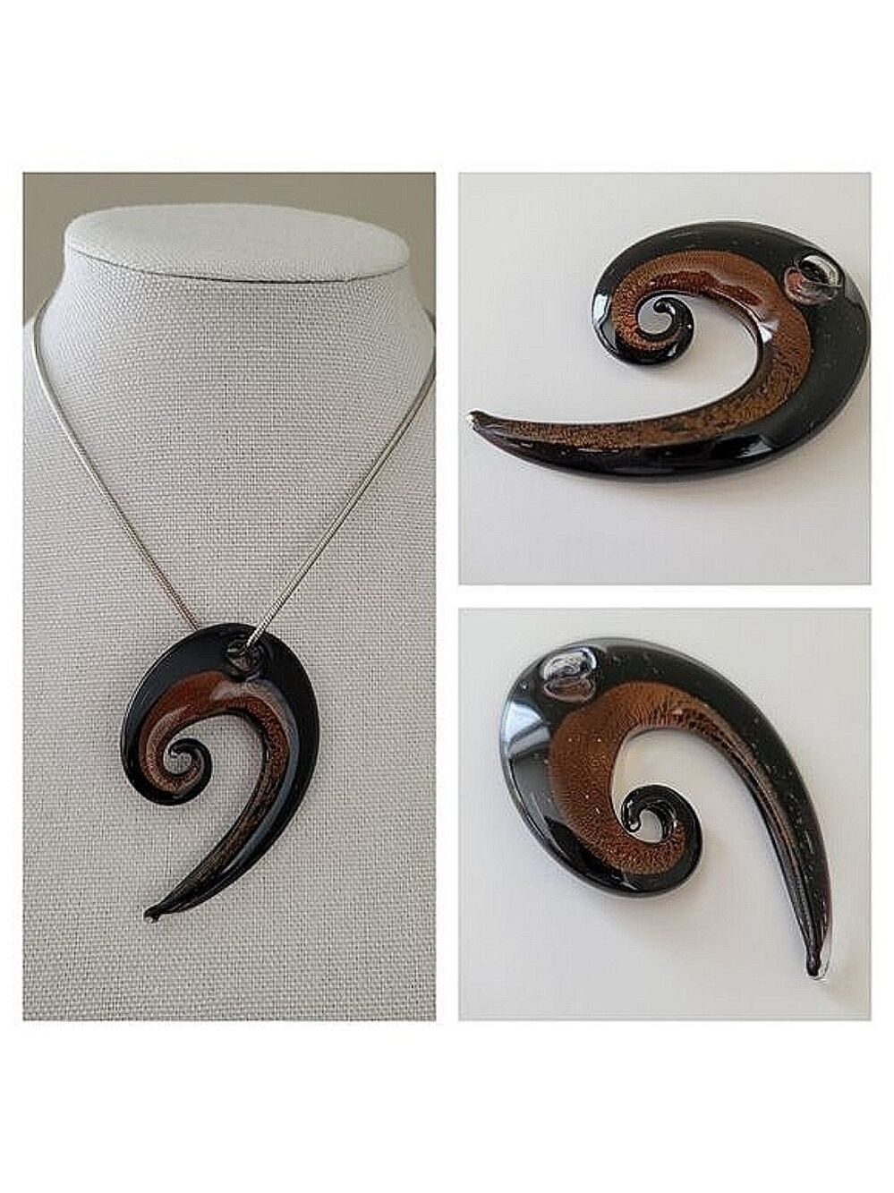 𝅺Lia Sophia Necklace with Murano Glass Pendant #0032
